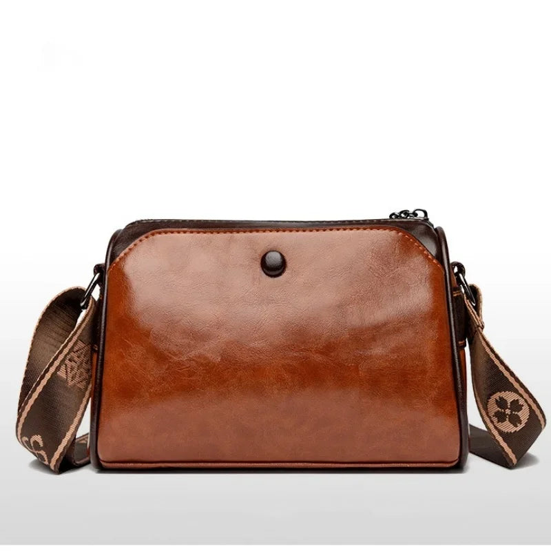 Vintage Barrel Crossbody Shoulder Bag with Sequined Letter Accent