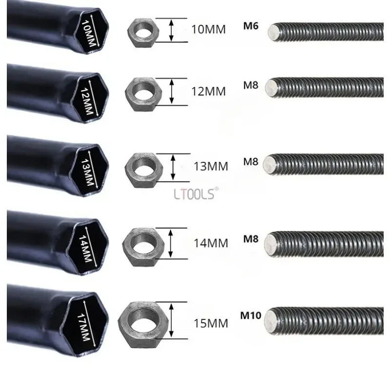 Ceiling Leveling Rod with Hex Socket – 14mm Adjustable Extension Tool