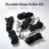 A set of durable rope puller kit featuring heavy duty hooks and tangle-free ropes for multi-purpose use.