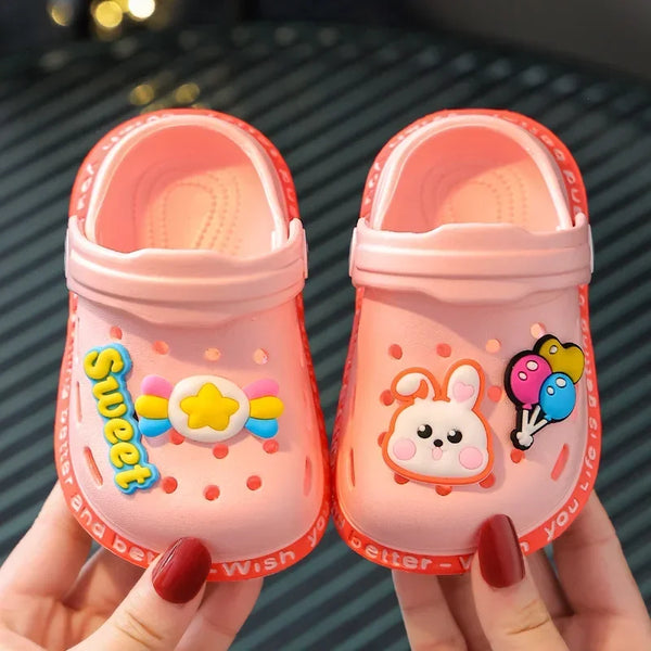 Kids' Quick-Dry Garden Clogs with Cartoon Design