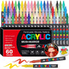 48-Color Acrylic Paint Markers with Soft Brush Tips