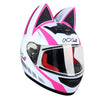 Cat Ear Full Face Motorcycle Helmet with Removable Ears