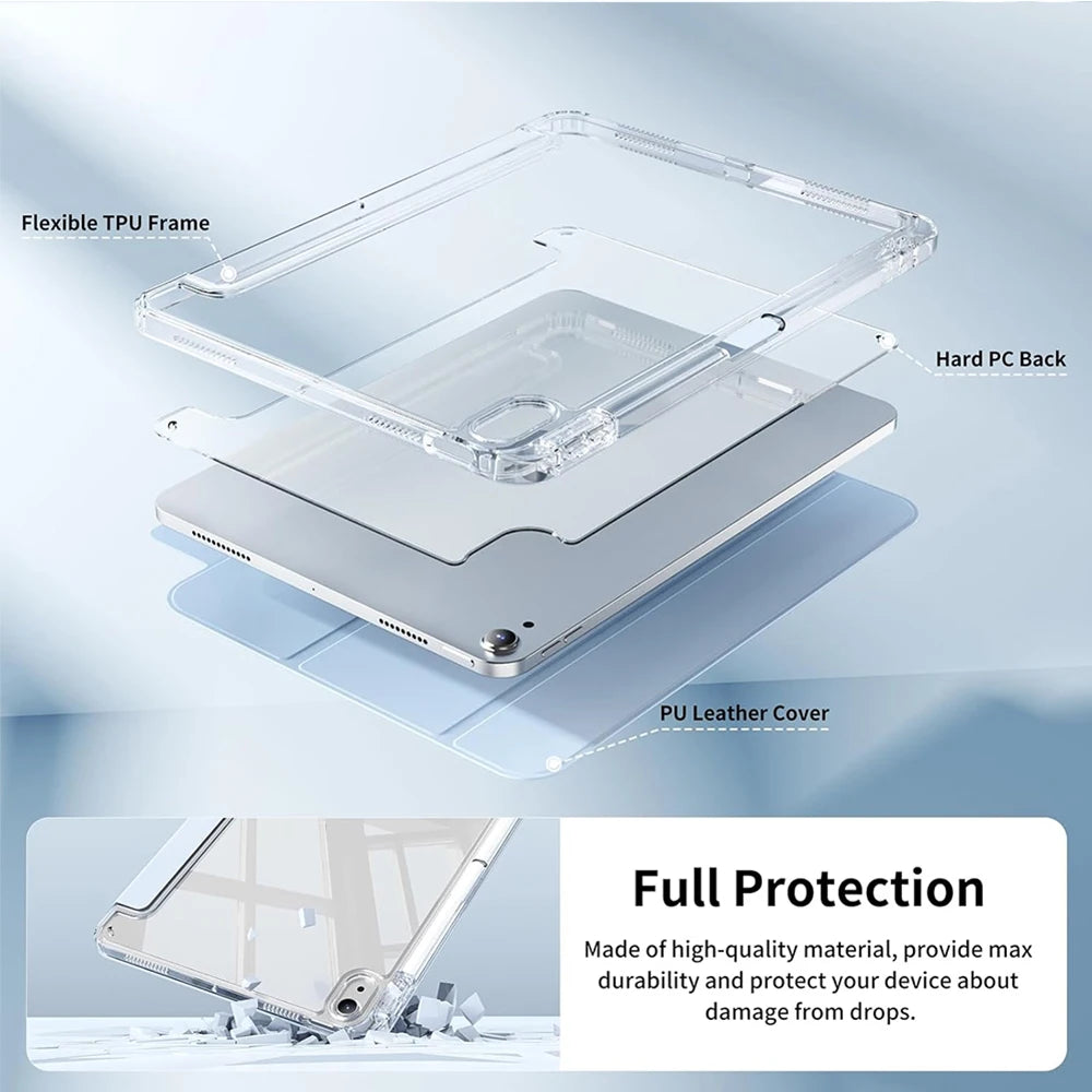Crystal Clear iPad Case with Built-in Pencil Holder