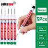 Five green Long Nib marker pens are shown being held by a hand, demonstrating their use for depth markers.