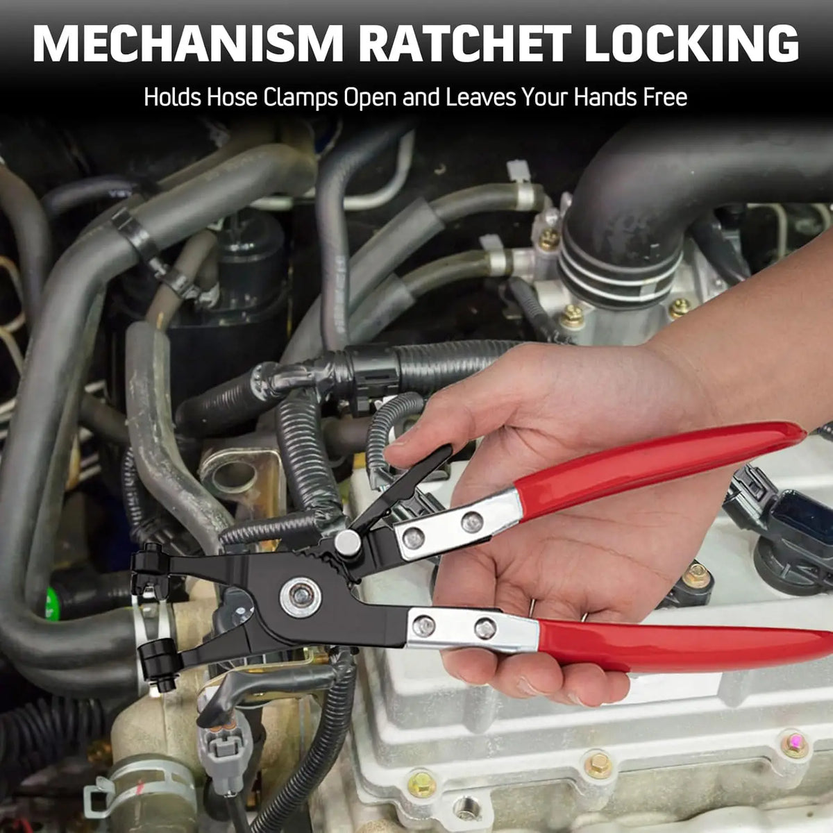 Long Reach Hose Clamp Pliers Set for Fuel, Oil, Water, and Radiator Hoses