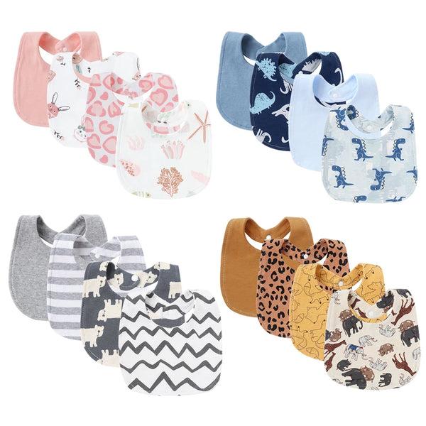100% Cotton Baby Bibs Set for Newborns