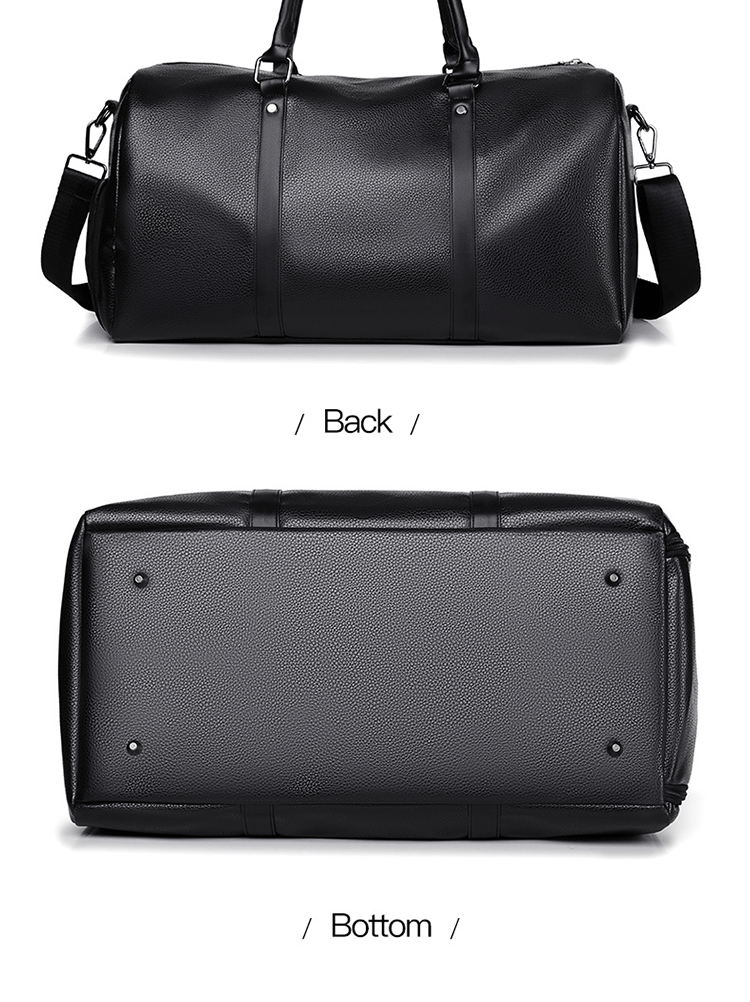 Retro PU Leather Weekender Duffel Bag with Adjustable Shoulder Strap