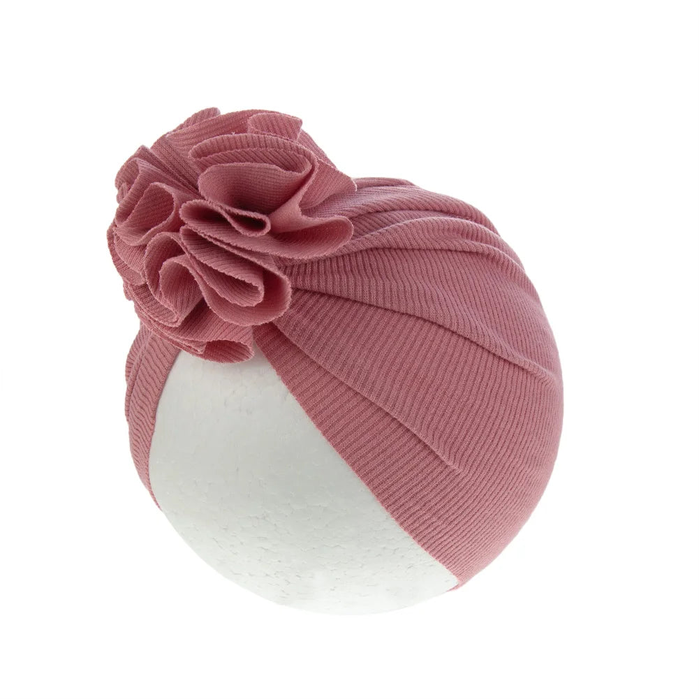Baby Cotton Turban Hat with Blossom Knot