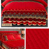 Crystal Velvet Gold Lace Bed Skirt with Anti-Slip Base