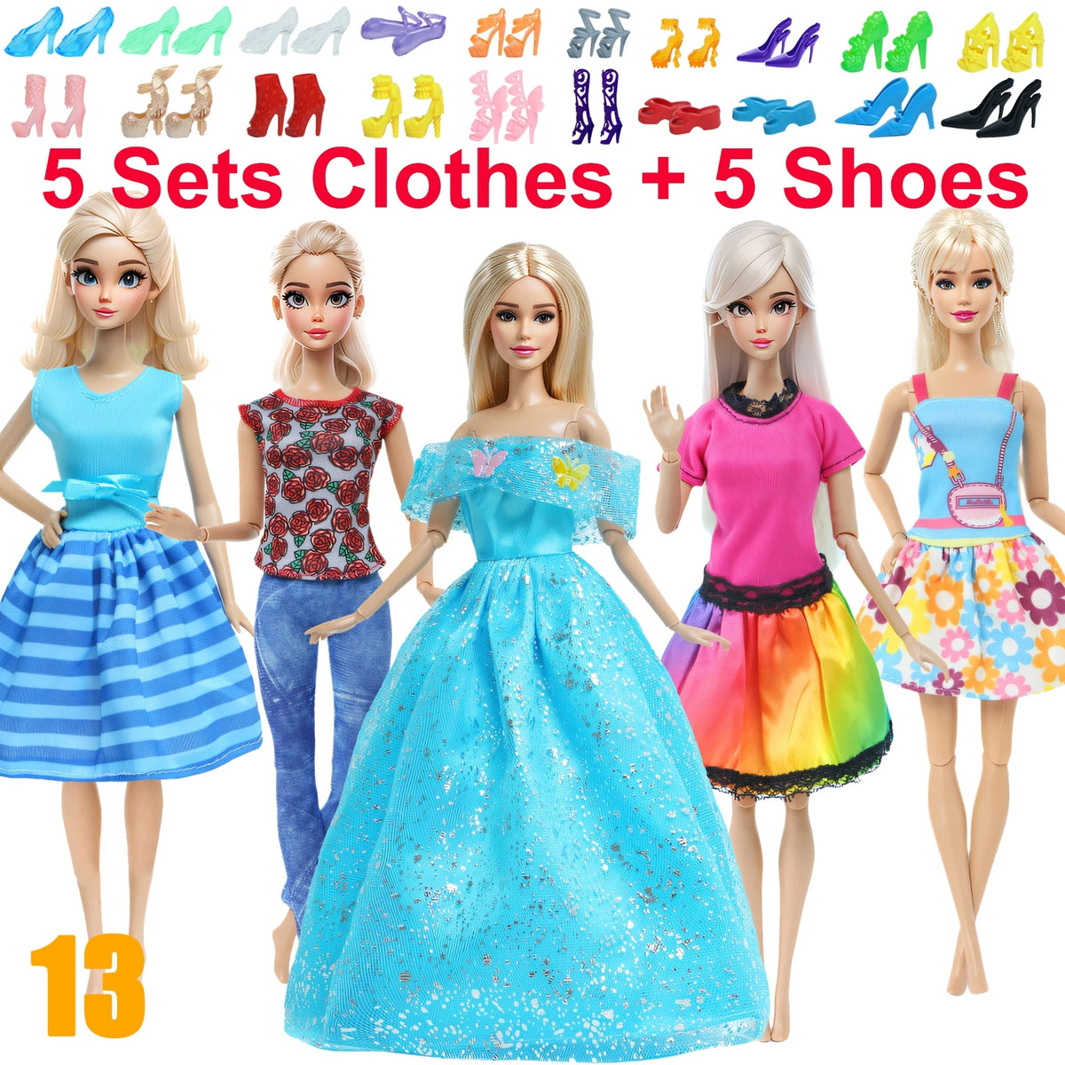 Fashion Doll Clothing Set with Shoes for 11.5-12 Inch Dolls