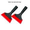 A pair of black rubber strip replaceable design scrapers with red blades for soft cowhide car wrap and film installation.