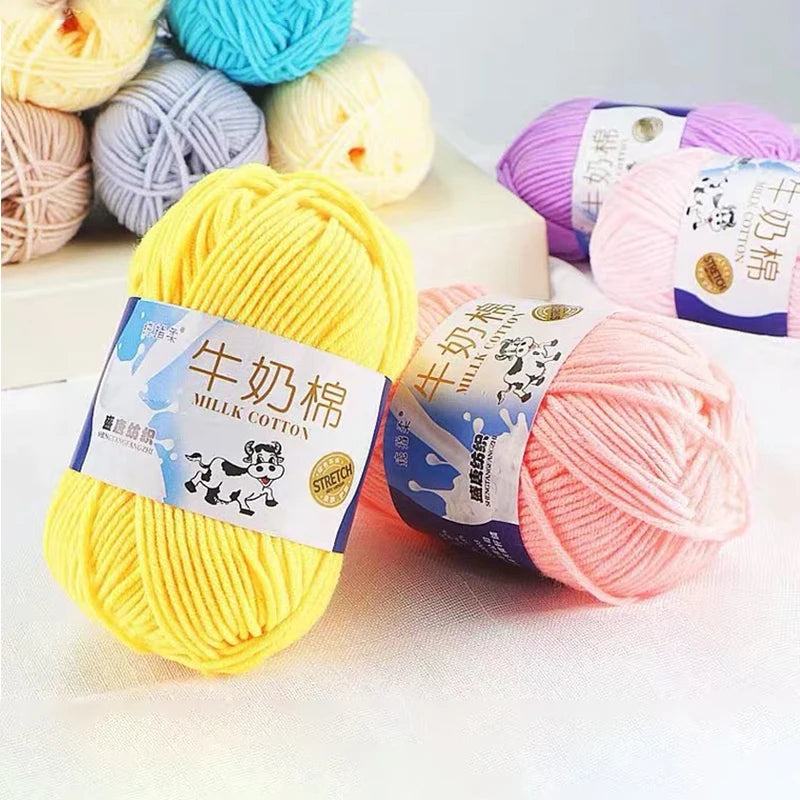 Milk Cotton Crochet Yarn – Soft, Durable Knitting Thread in 91 Colors