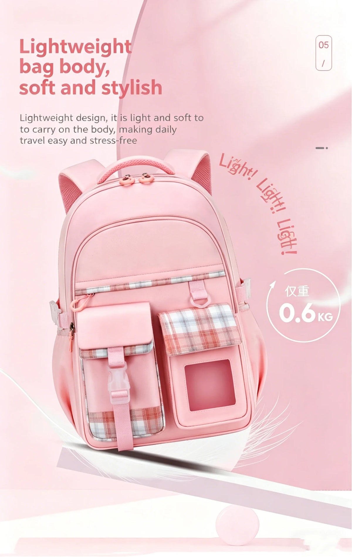 Spinal Protection Waterproof School Backpack for Girls