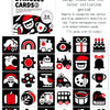 Set of black and red Montessori high-contrast flash cards for baby visual stimulation