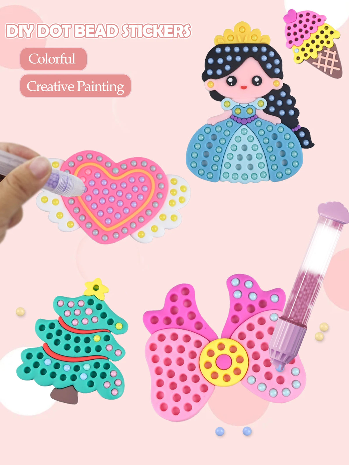 DIY Beaded Pen Craft Kit for Kids – Princess & Rainbow Designs