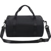 Black compact nylon gym bag with an adjustable strap shown from the front.