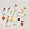 Mini Ceramic Vase Fridge Magnet with Artificial Flower Holder