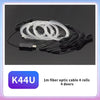 4 rolls of 1m fiber optic cable for 4 doors used as USB LED ambient interior light strips
