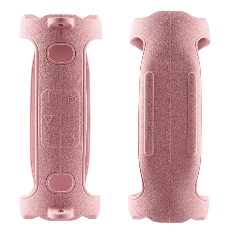 Pink protective case set for JBL Charge 6 featuring a hard EVA shell and silicone cover