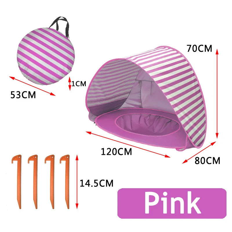 Pop-Up Beach Tent with Built-In Splash Pool for Kids