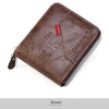 Men's Waxed Leather Bifold Wallet with All-Around Zipper