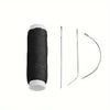 Black nylon hair weaving thread with a needle for extensions and wigs