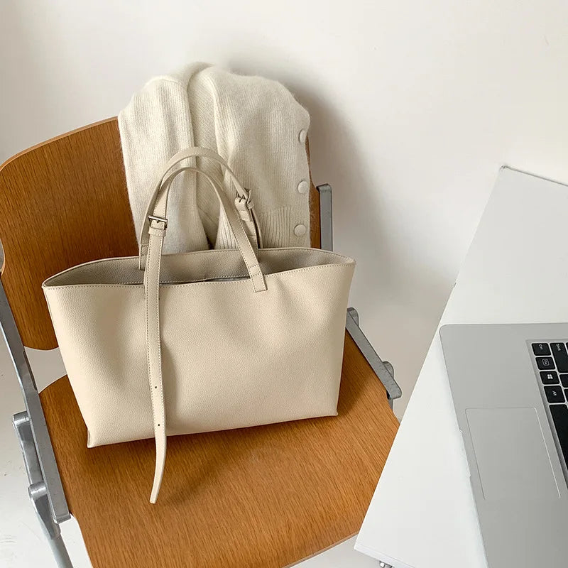 Soft PU Leather Tote Bag for Women – Spacious Everyday Carryall