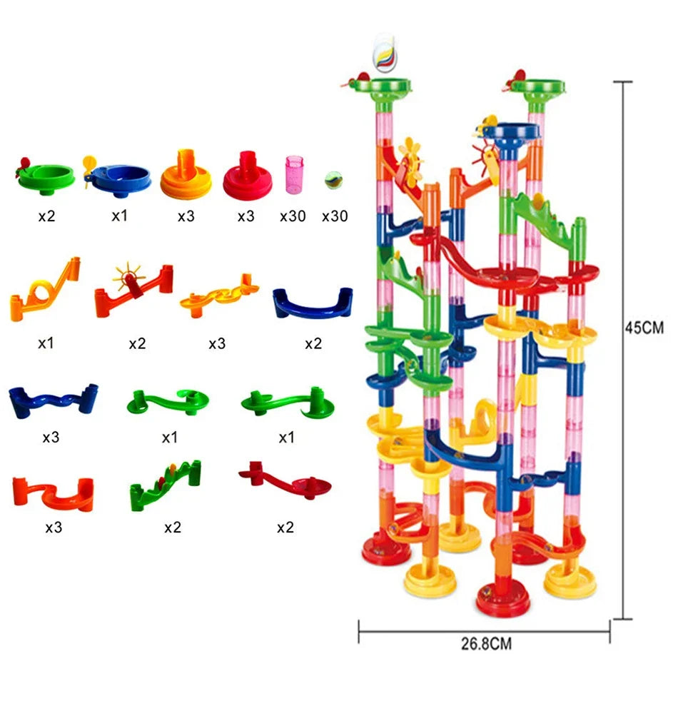 DIY Marble Run Building Blocks Set