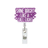 Glitter Retractable Badge Reel with Inspirational Quote