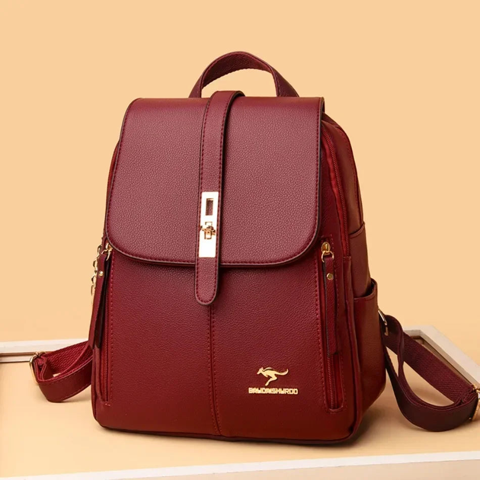 Vintage Leather Women's Backpack with Spacious Interior