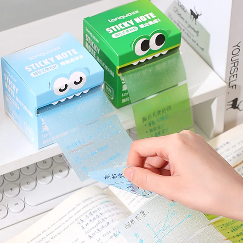 Pull-Out Sticky Notes Roll with Clear Transparent Finish