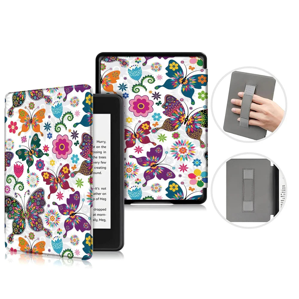 Premium Leather Case for Kindle Paperwhite (2024) with Hand Strap & Auto Sleep/Wake