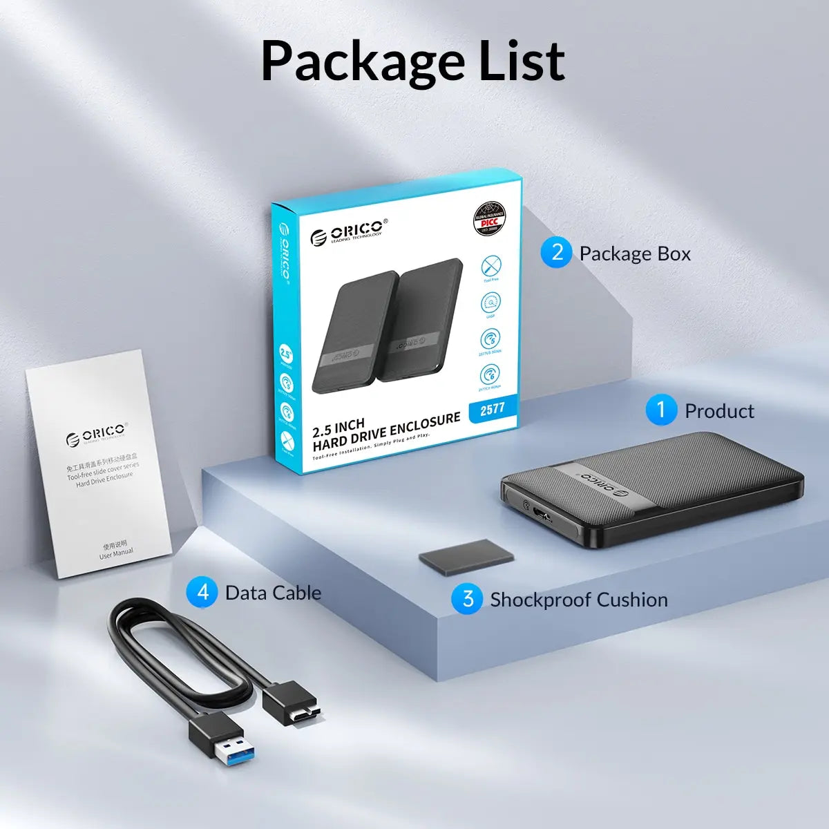 2.5" SATA to USB 3.0/Type-C Hard Drive Enclosure