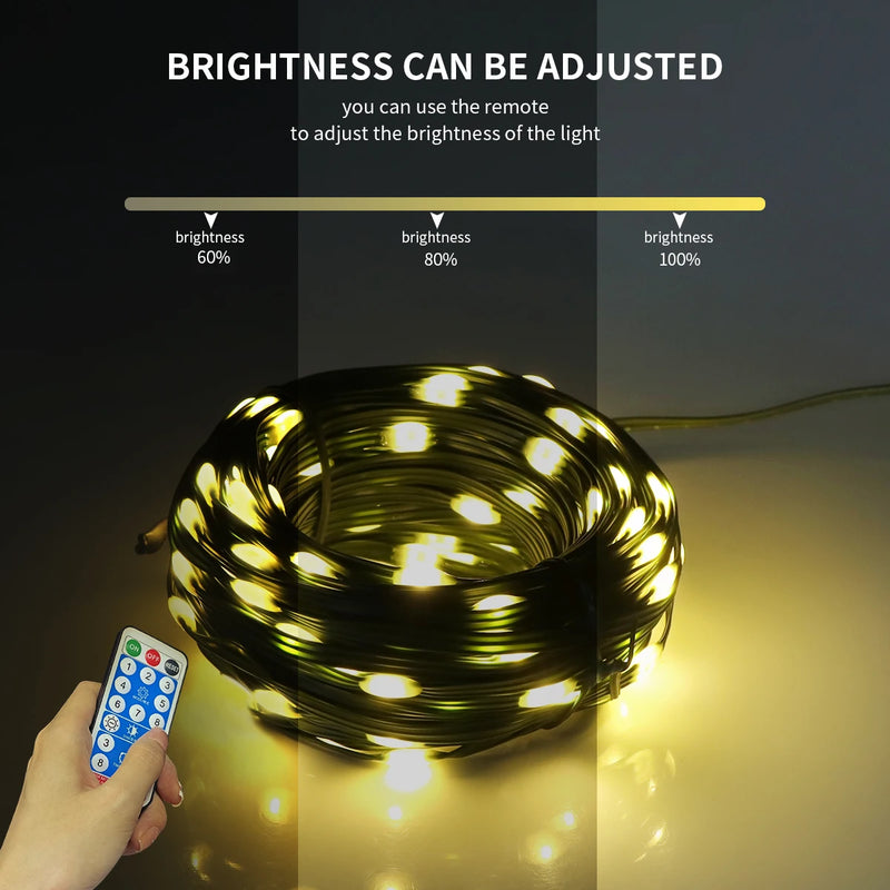 Solarbetriebene LED-Kerzenlichterkette mit Fernbedienung