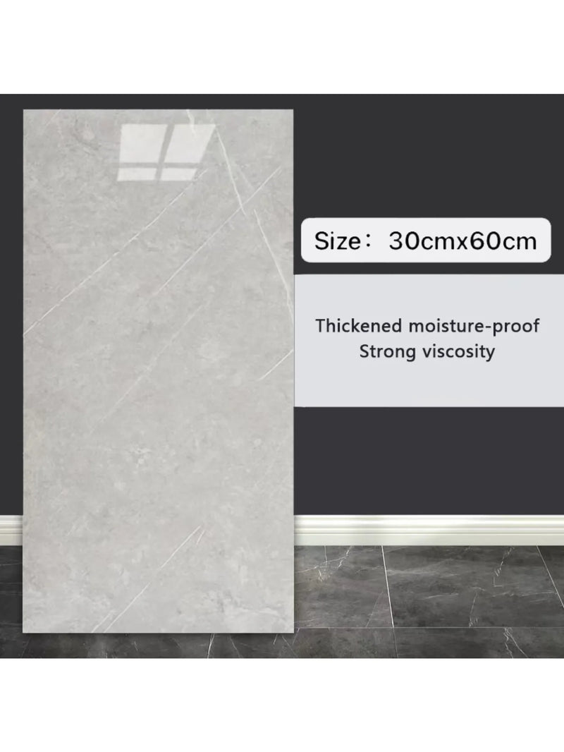 10-Pack Marble Tile Sticker Sheets - Peel-and-Stick 30 x 60 cm, Waterproof PVC Tiles