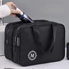 Large Capacity Double-Layer Travel Makeup Bag with Wet/Dry Separation
