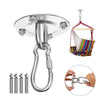 Heavy-duty stainless steel ceiling mount hanging kit featuring a polished metal hook and hanger.