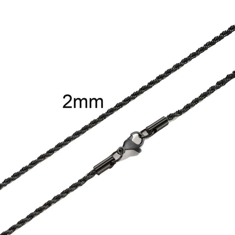 Stainless Steel Rope Chain Necklace