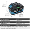 A black and blue lithium-ion battery pack labeled 998VF with dimensions 8.5cm x 7.8cm x 13.2cm.