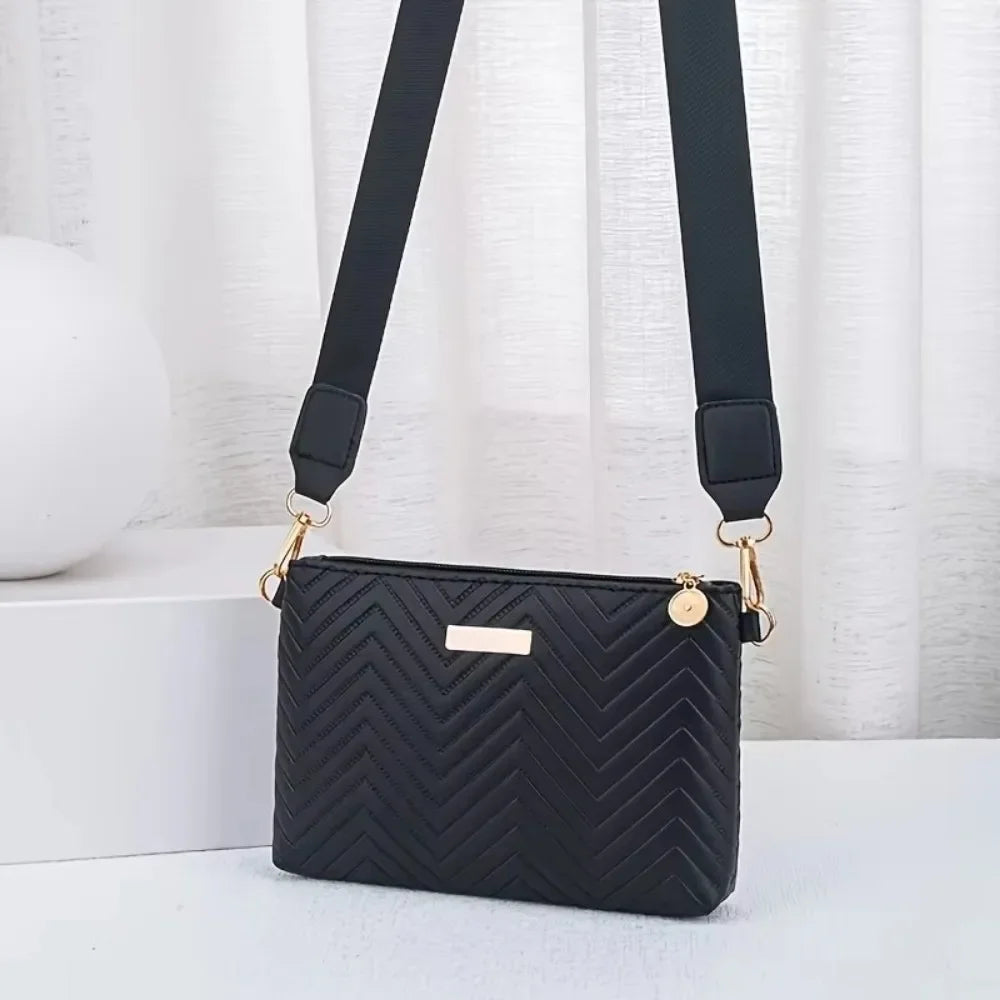 Quilted Chain Crossbody Bag with Adjustable Strap