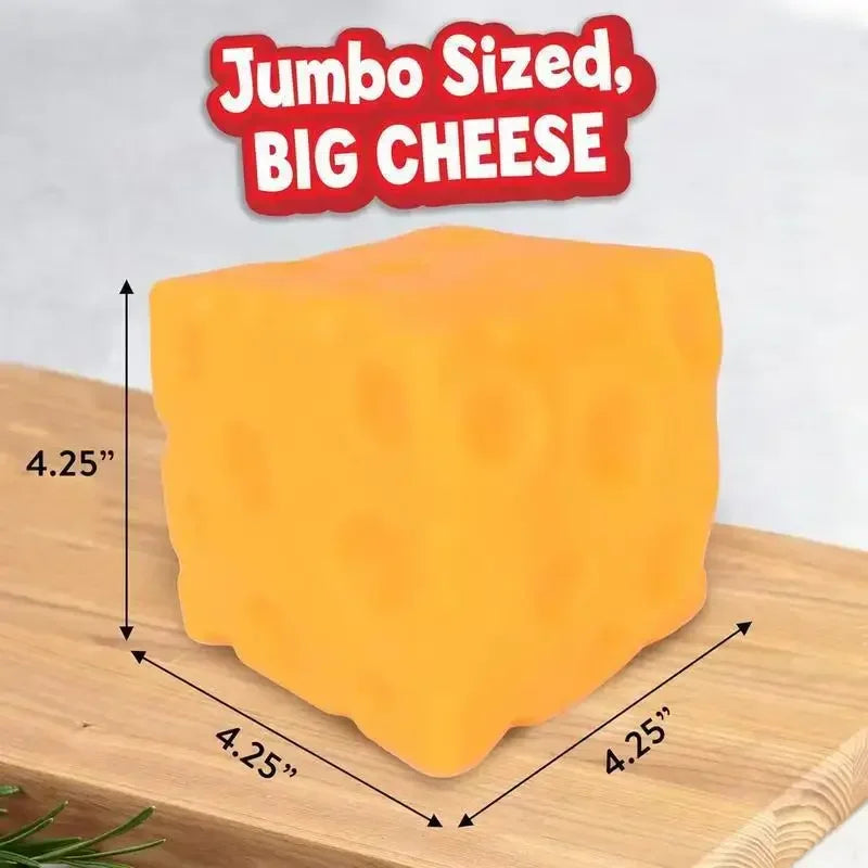 Squishy Cheese Stress Relief Toy - Soft Yellow Fidget Block