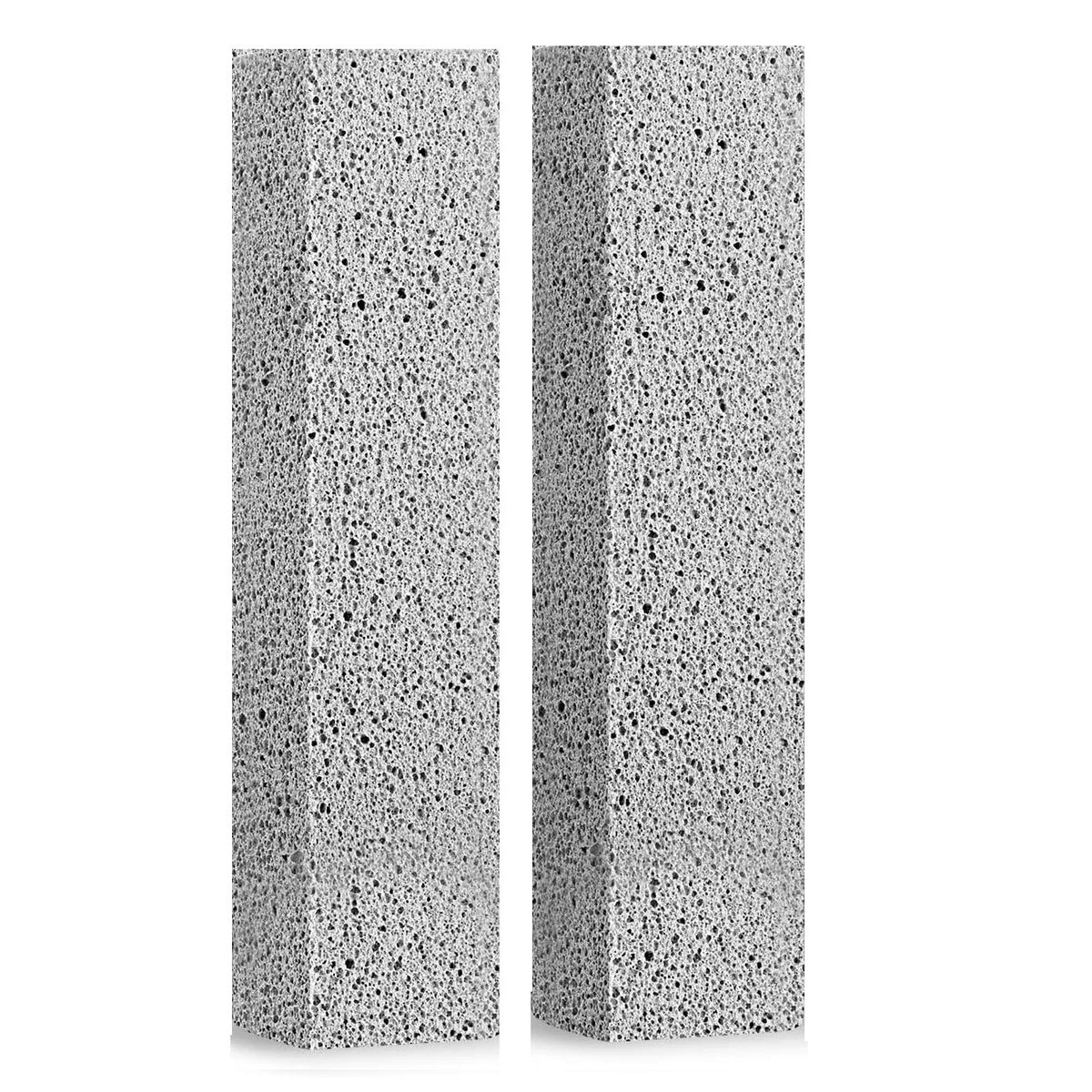 Two vertical bars of natural pumice stone cleaning sticks for toilet, tile, and sink