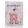 Embroidered Letter Passport Holder with Card Pocket
