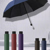 A collection of five windproof folding umbrellas in various colors, including black, dark green, maroon, purple, and navy blu
