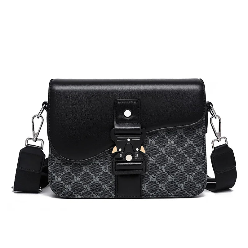 Men's Jacquard Crossbody Bag with Waterproof Finish