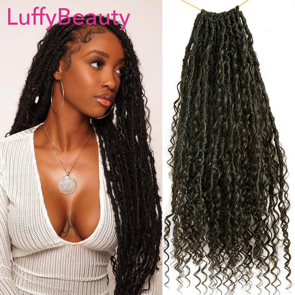 Vorgefertigte Crochet Boho-Locks mit lockigem Echthaar