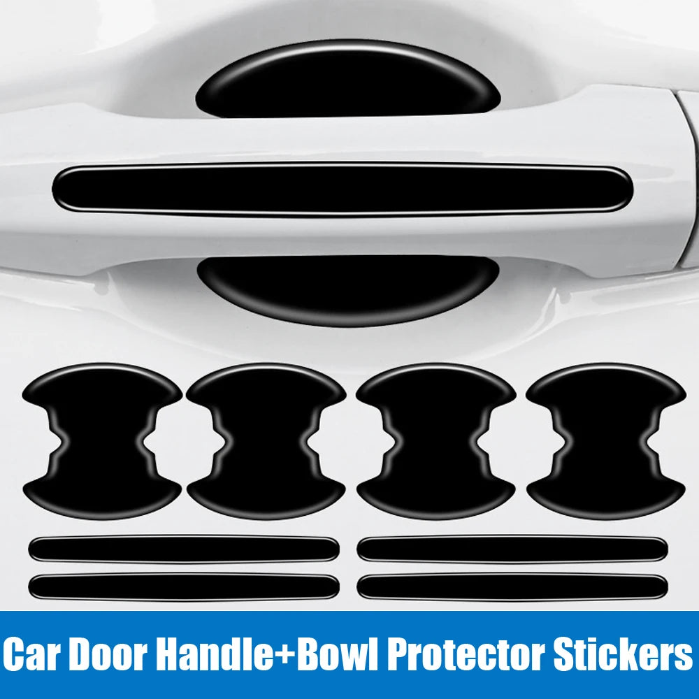Black scratch-proof stickers for car door handles and bowls