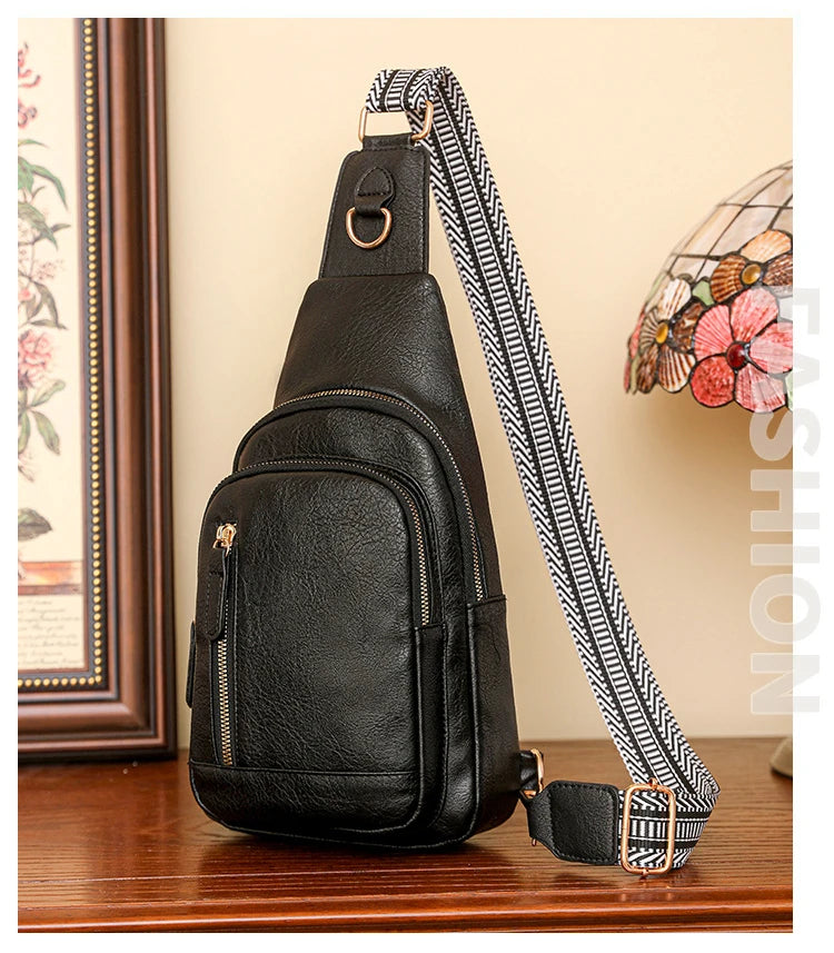 Elegant PU Leather Crossbody Sling Bag for Women