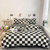 Black and White Plaid Duvet Cover Set with Pillowcases