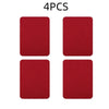 Four maroon iron-on fabric patches arranged in a 2x2 grid.